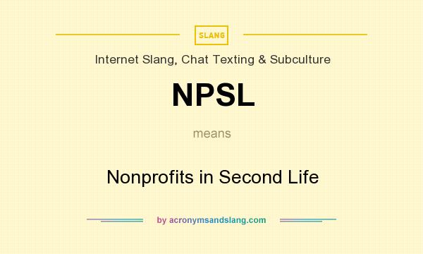 What does NPSL mean? It stands for Nonprofits in Second Life
