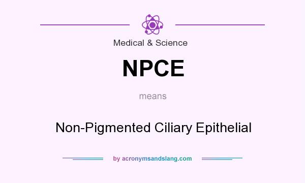 What does NPCE mean? It stands for Non-Pigmented Ciliary Epithelial