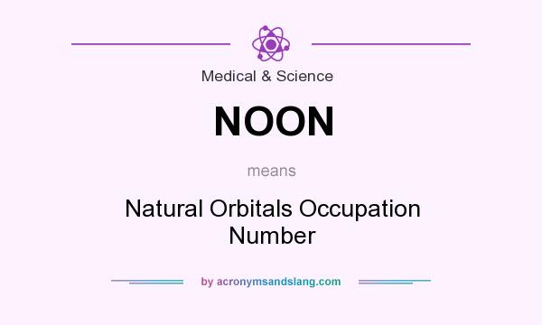 What does NOON mean? It stands for Natural Orbitals Occupation Number