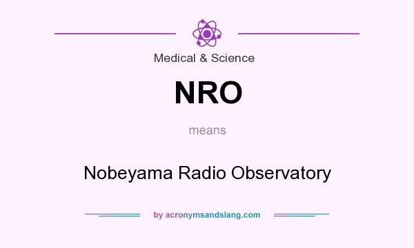 What does NRO mean? It stands for Nobeyama Radio Observatory