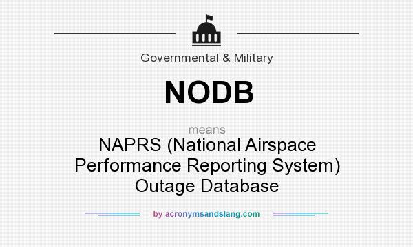 What does NODB mean? It stands for NAPRS (National Airspace Performance Reporting System) Outage Database