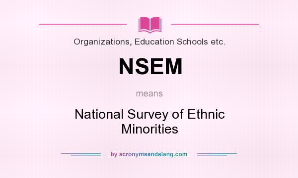 What does NSEM mean? It stands for National Survey of Ethnic Minorities