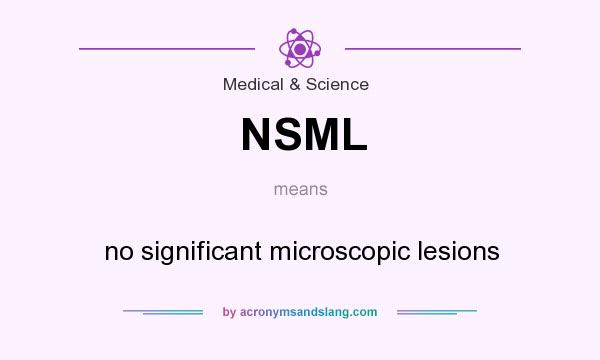 What does NSML mean? It stands for no significant microscopic lesions