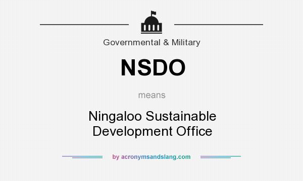 What does NSDO mean? It stands for Ningaloo Sustainable Development Office
