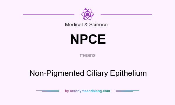 What does NPCE mean? It stands for Non-Pigmented Ciliary Epithelium
