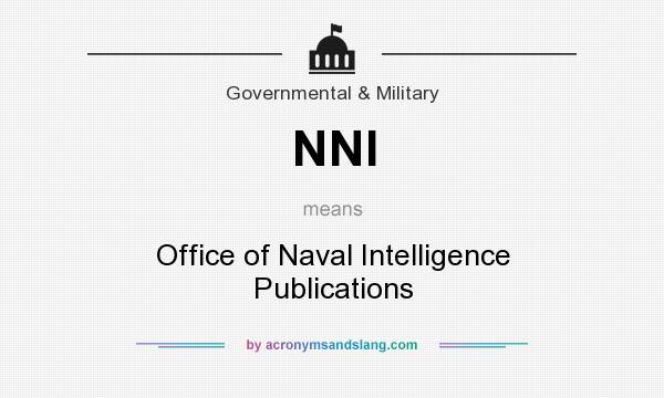 What does NNI mean? It stands for Office of Naval Intelligence Publications