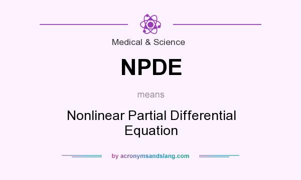 What does NPDE mean? It stands for Nonlinear Partial Differential Equation
