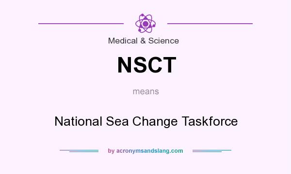 What does NSCT mean? It stands for National Sea Change Taskforce