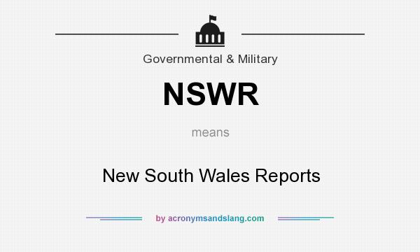 What does NSWR mean? It stands for New South Wales Reports