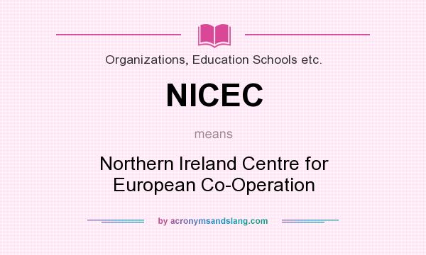 What does NICEC mean? It stands for Northern Ireland Centre for European Co-Operation