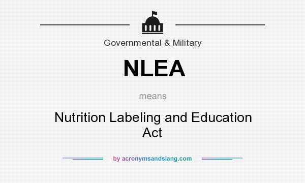 What does NLEA mean? It stands for Nutrition Labeling and Education Act