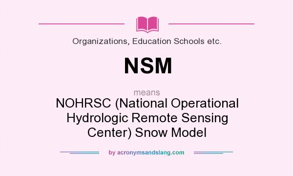 What does NSM mean? It stands for NOHRSC (National Operational Hydrologic Remote Sensing Center) Snow Model
