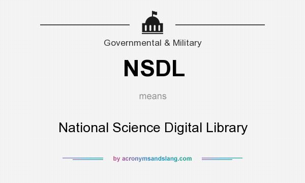 What does NSDL mean? It stands for National Science Digital Library