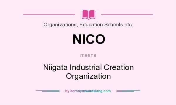 What does NICO mean? It stands for Niigata Industrial Creation Organization