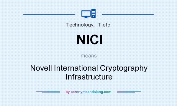 What does NICI mean? It stands for Novell International Cryptography Infrastructure