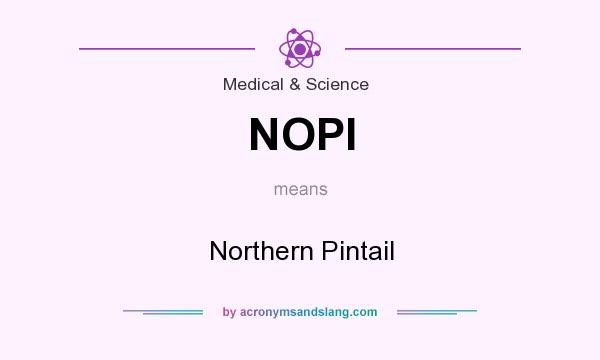 What does NOPI mean? It stands for Northern Pintail