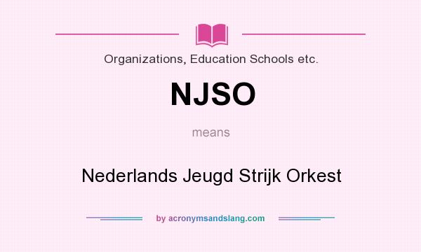 What does NJSO mean? It stands for Nederlands Jeugd Strijk Orkest