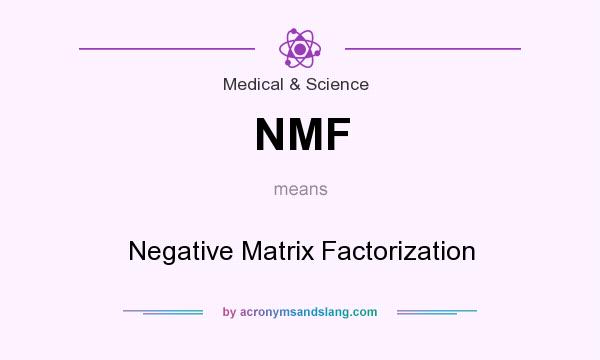 What does NMF mean? It stands for Negative Matrix Factorization