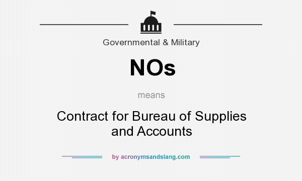 What does NOs mean? It stands for Contract for Bureau of Supplies and Accounts
