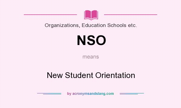 What does NSO mean? It stands for New Student Orientation