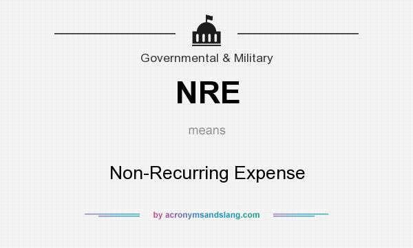What does NRE mean? It stands for Non-Recurring Expense