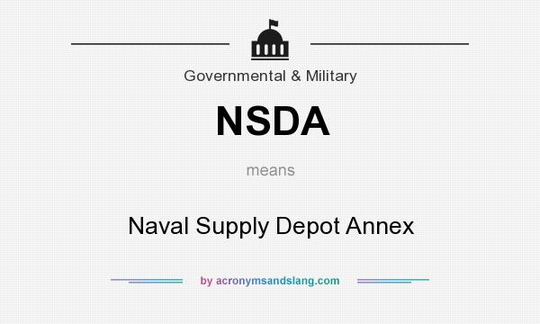 What does NSDA mean? It stands for Naval Supply Depot Annex