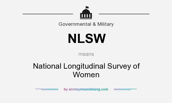 What does NLSW mean? It stands for National Longitudinal Survey of Women