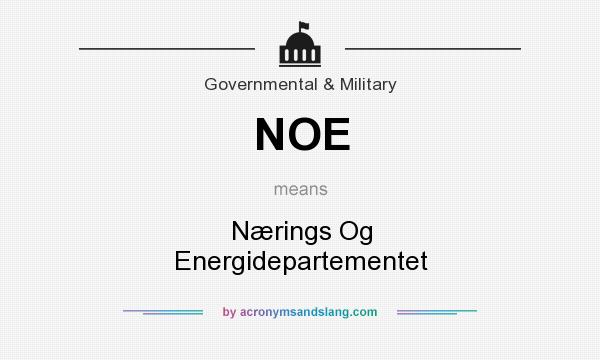 What does NOE mean? It stands for Nærings Og Energidepartementet