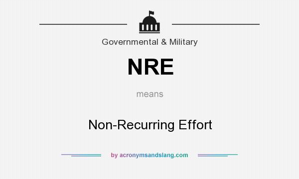 What does NRE mean? It stands for Non-Recurring Effort