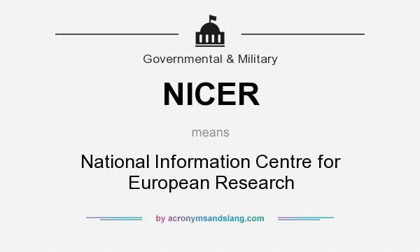 What does NICER mean? It stands for National Information Centre for European Research