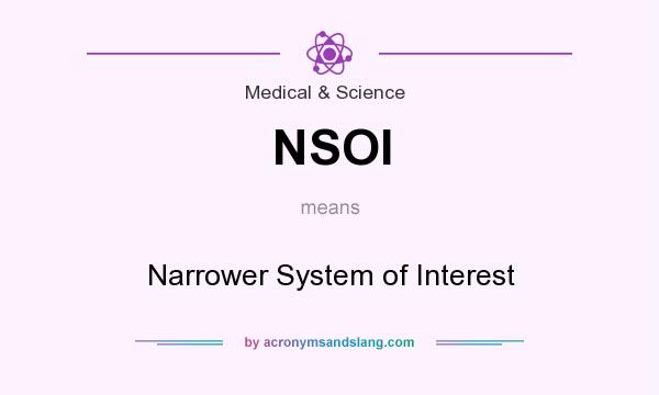 What does NSOI mean? It stands for Narrower System of Interest