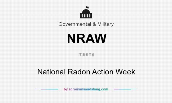 What does NRAW mean? It stands for National Radon Action Week