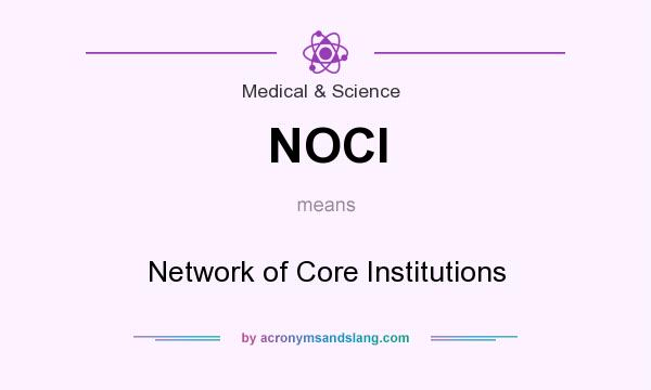 What does NOCI mean? It stands for Network of Core Institutions