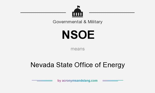 What does NSOE mean? It stands for Nevada State Office of Energy