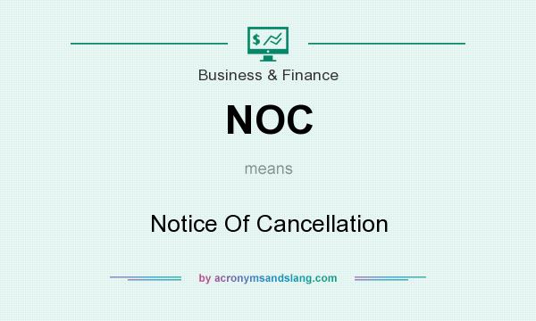 What does NOC mean? It stands for Notice Of Cancellation