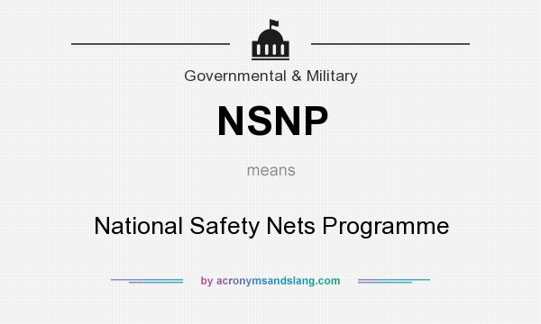 What does NSNP mean? It stands for National Safety Nets Programme