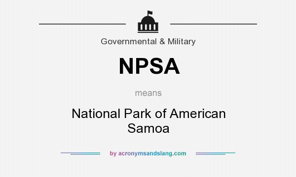 What does NPSA mean? It stands for National Park of American Samoa