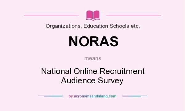What does NORAS mean? It stands for National Online Recruitment Audience Survey