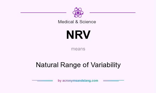 What does NRV mean? It stands for Natural Range of Variability