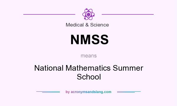What does NMSS mean? It stands for National Mathematics Summer School