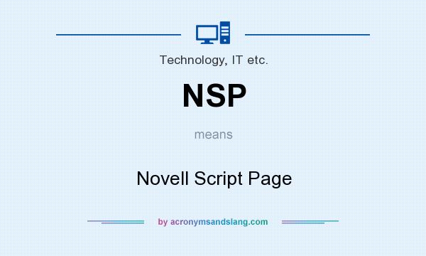 What does NSP mean? It stands for Novell Script Page