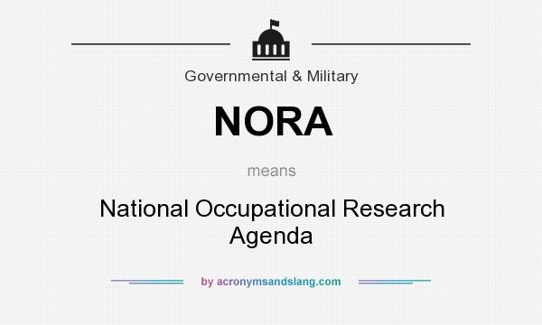 What does NORA mean? It stands for National Occupational Research Agenda
