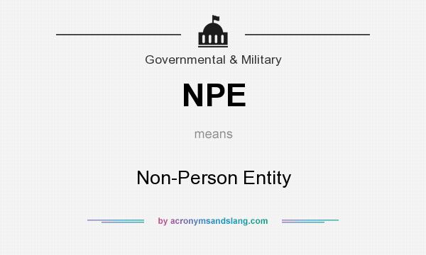 What does NPE mean? It stands for Non-Person Entity