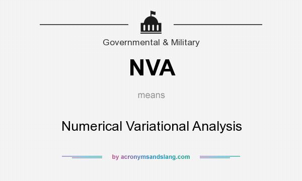 What does NVA mean? It stands for Numerical Variational Analysis