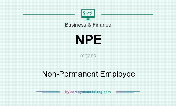 What does NPE mean? It stands for Non-Permanent Employee