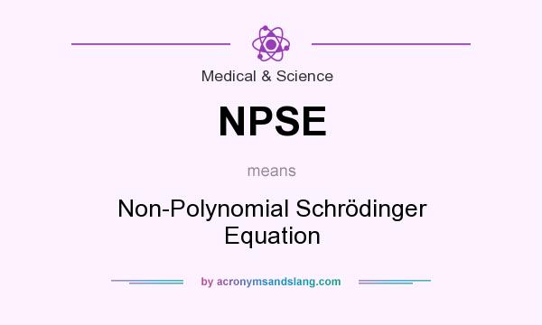 What does NPSE mean? It stands for Non-Polynomial Schrödinger Equation