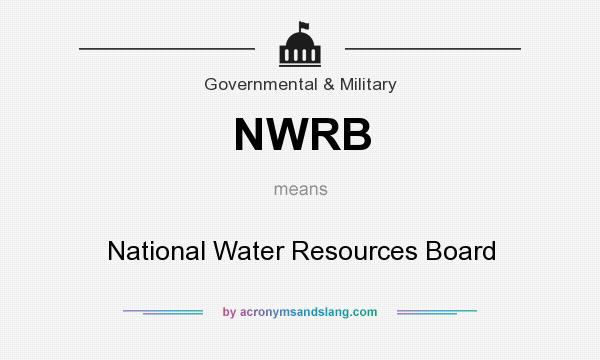 What does NWRB mean? It stands for National Water Resources Board