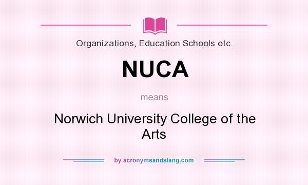 What does NUCA mean? It stands for Norwich University College of the Arts