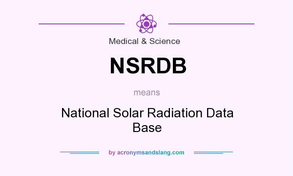 What does NSRDB mean? It stands for National Solar Radiation Data Base