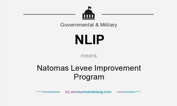 What does NLIP mean? It stands for Natomas Levee Improvement Program
